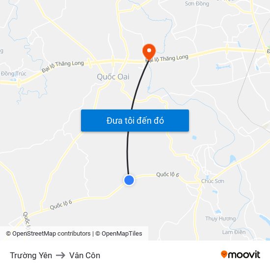 Trường Yên to Vân Côn map