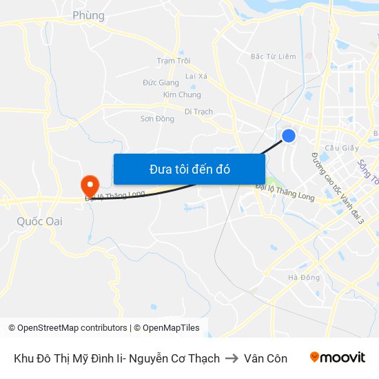 Khu Đô Thị Mỹ Đình Ii- Nguyễn Cơ Thạch to Vân Côn map