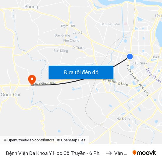 Bệnh Viện Đa Khoa Y Học Cổ Truyền - 6 Phạm Hùng to Vân Côn map