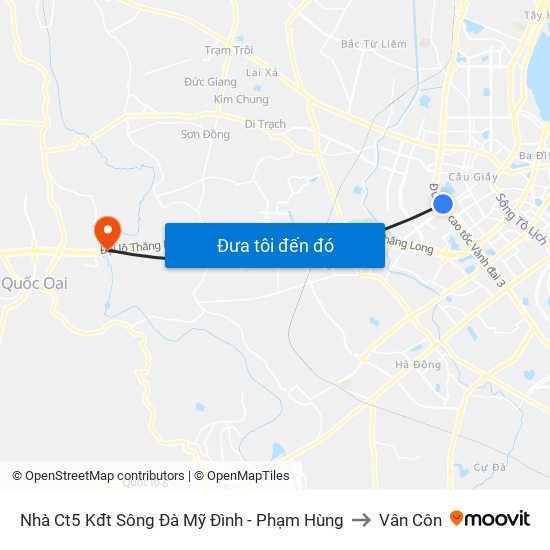 Nhà Ct5 Kđt Sông Đà Mỹ Đình - Phạm Hùng to Vân Côn map