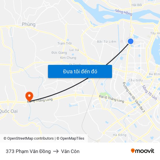 373 Phạm Văn Đồng to Vân Côn map
