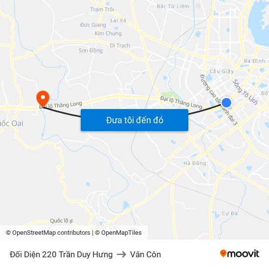 Đối Diện 220 Trần Duy Hưng to Vân Côn map