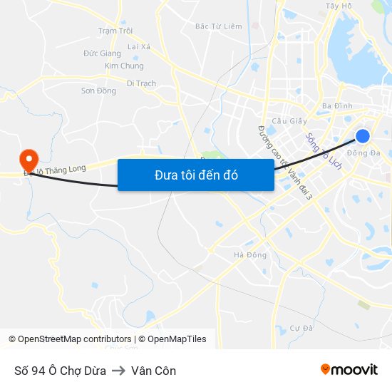 Số 94 Ô Chợ Dừa to Vân Côn map