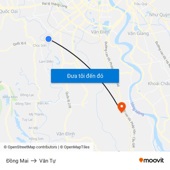 Đồng Mai to Văn Tự map