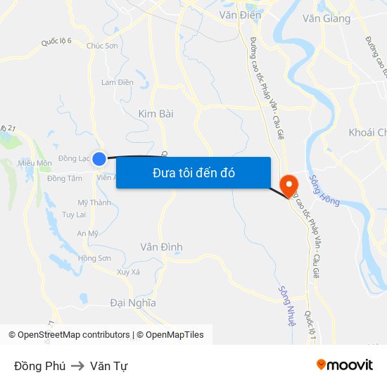 Đồng Phú to Văn Tự map
