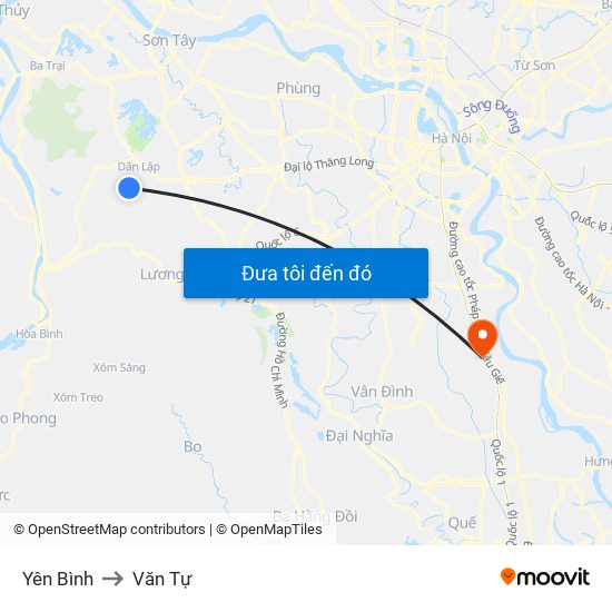 Yên Bình to Văn Tự map