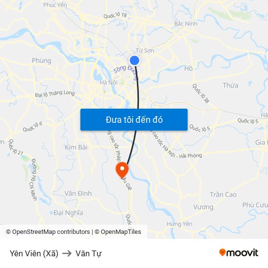 Yên Viên (Xã) to Văn Tự map