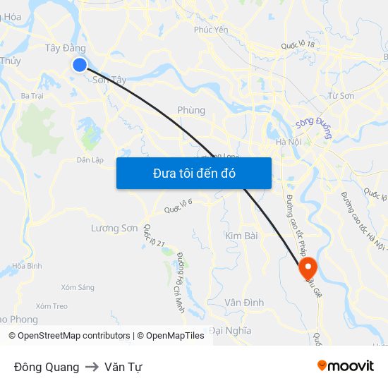 Đông Quang to Văn Tự map