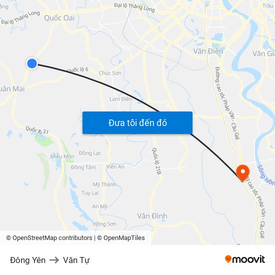 Đông Yên to Văn Tự map