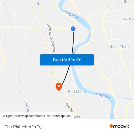Thư Phú to Văn Tự map