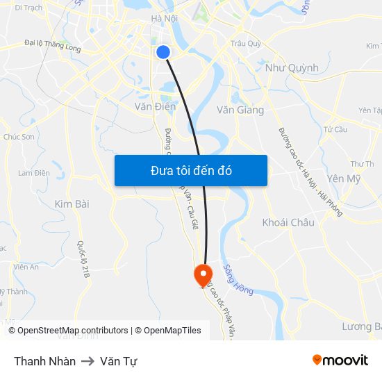 Thanh Nhàn to Văn Tự map