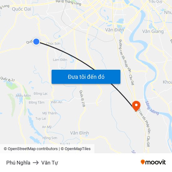 Phú Nghĩa to Văn Tự map