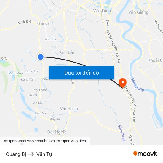 Quảng Bị to Văn Tự map