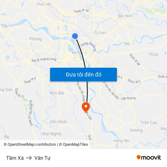 Tầm Xá to Văn Tự map