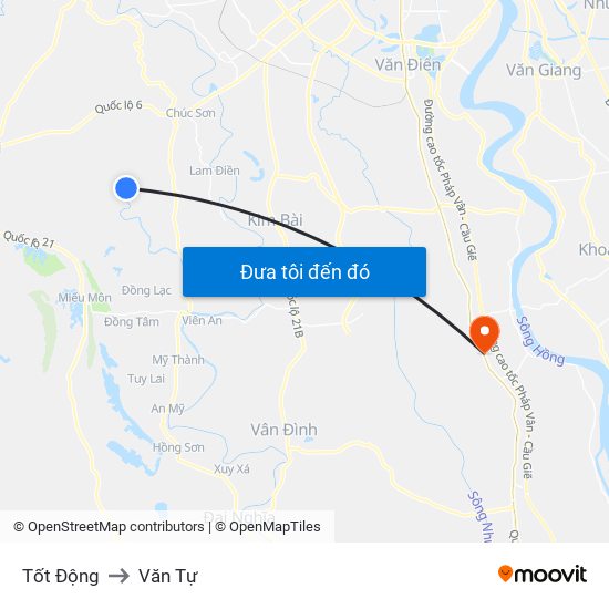 Tốt Động to Văn Tự map