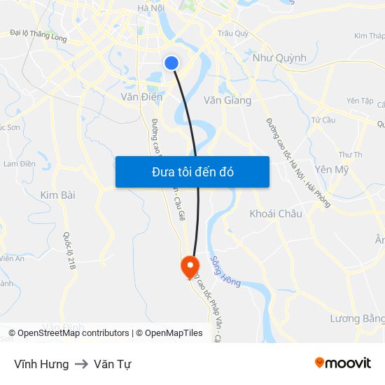 Vĩnh Hưng to Văn Tự map