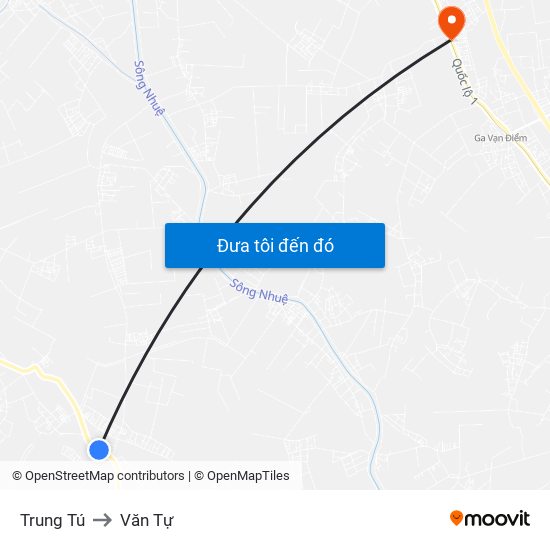 Trung Tú to Văn Tự map