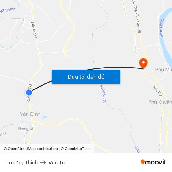 Trường Thịnh to Văn Tự map