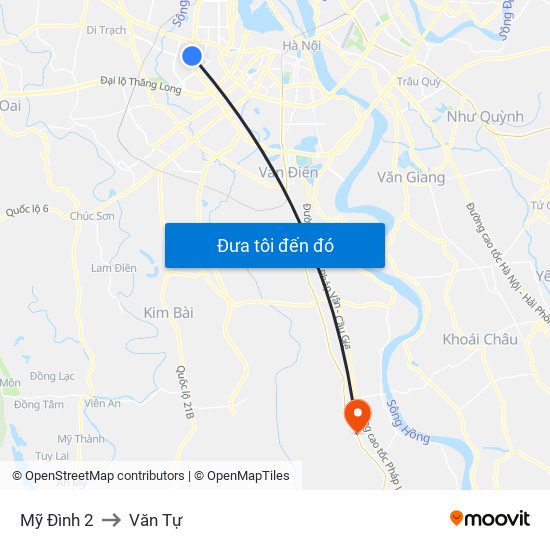 Mỹ Đình 2 to Văn Tự map