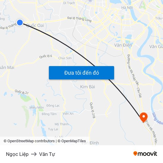 Ngọc Liệp to Văn Tự map