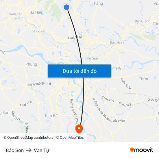 Bắc Sơn to Văn Tự map