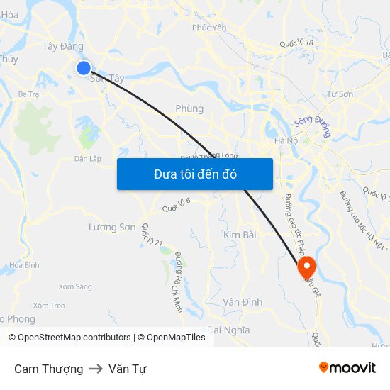 Cam Thượng to Văn Tự map