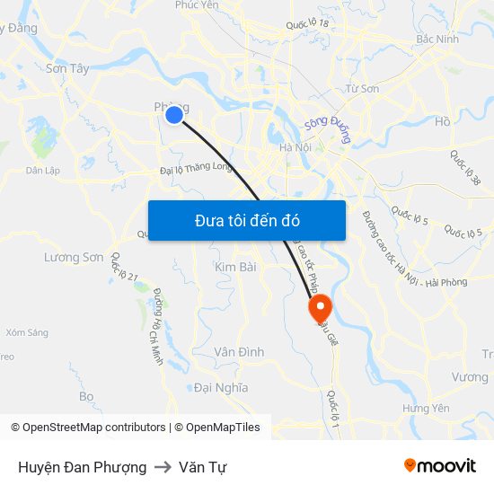 Huyện Đan Phượng to Văn Tự map
