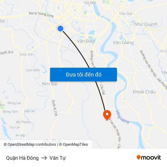 Quận Hà Đông to Văn Tự map