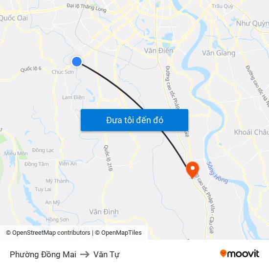 Phường Đồng Mai to Văn Tự map