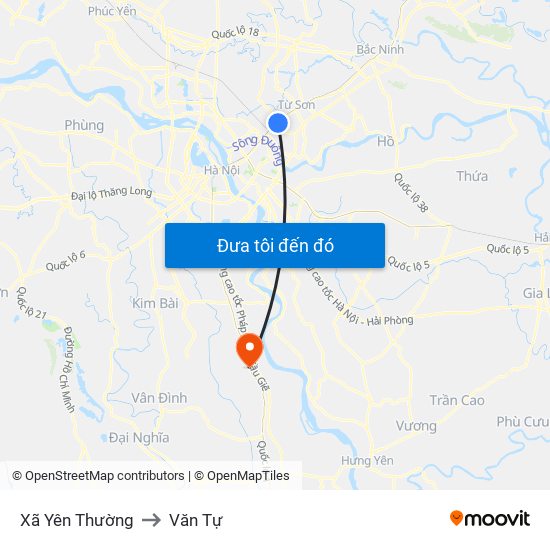 Xã Yên Thường to Văn Tự map