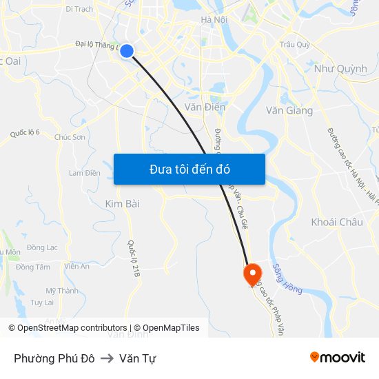 Phường Phú Đô to Văn Tự map