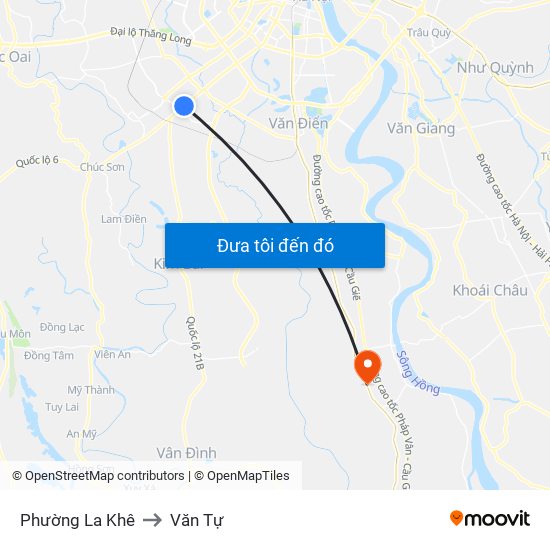 Phường La Khê to Văn Tự map