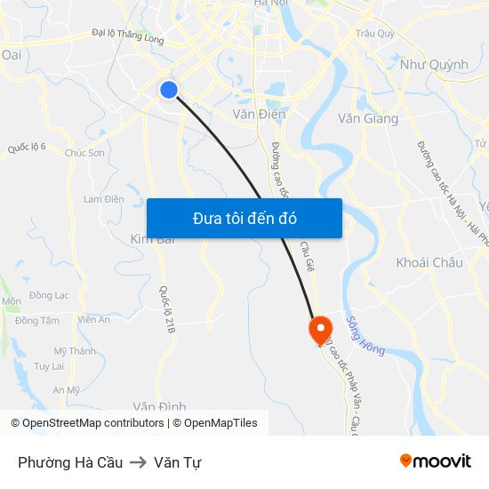 Phường Hà Cầu to Văn Tự map