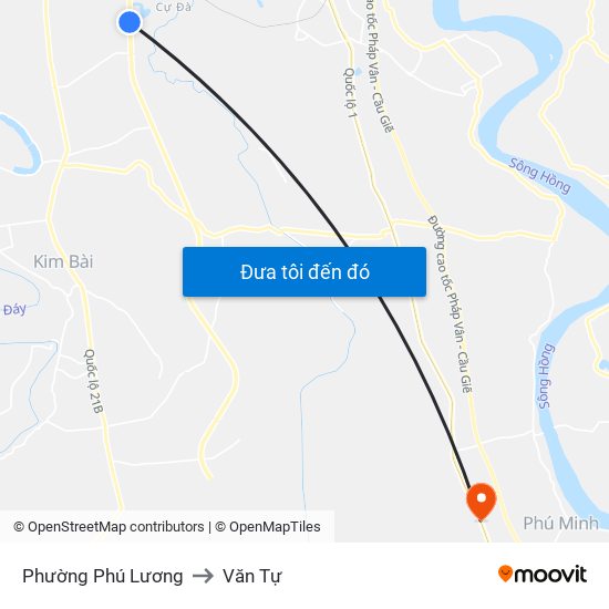 Phường Phú Lương to Văn Tự map