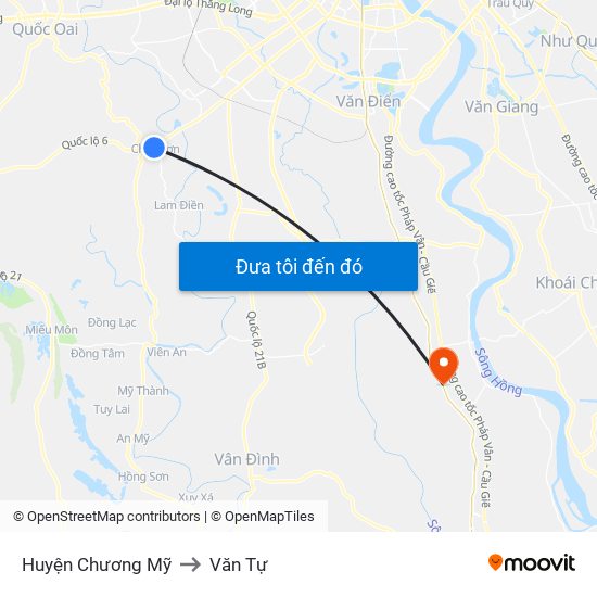 Huyện Chương Mỹ to Văn Tự map