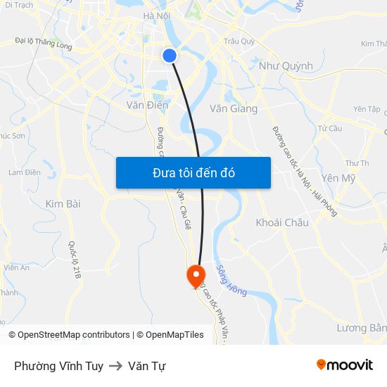 Phường Vĩnh Tuy to Văn Tự map