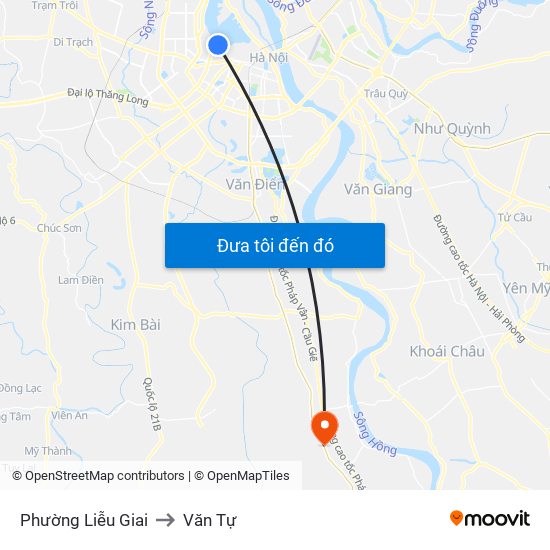 Phường Liễu Giai to Văn Tự map