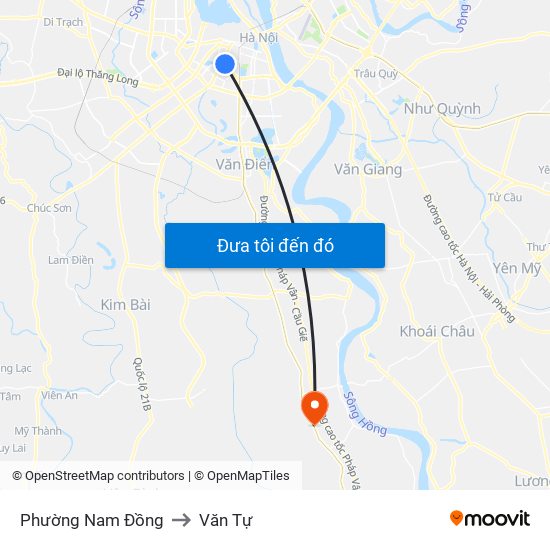 Phường Nam Đồng to Văn Tự map