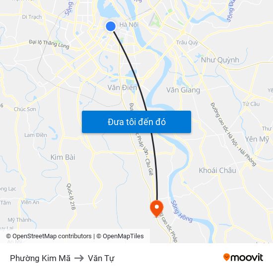 Phường Kim Mã to Văn Tự map