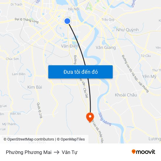 Phường Phương Mai to Văn Tự map