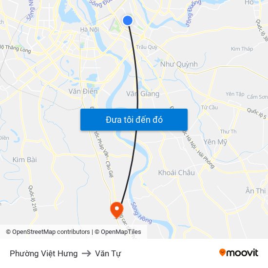 Phường Việt Hưng to Văn Tự map