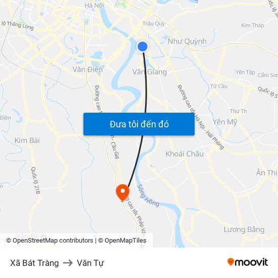Xã Bát Tràng to Văn Tự map