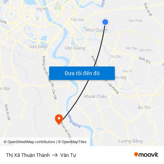 Thị Xã Thuận Thành to Văn Tự map