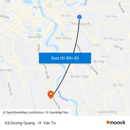 Xã Dương Quang to Văn Tự map