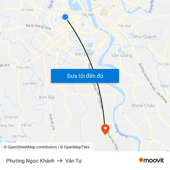 Phường Ngọc Khánh to Văn Tự map