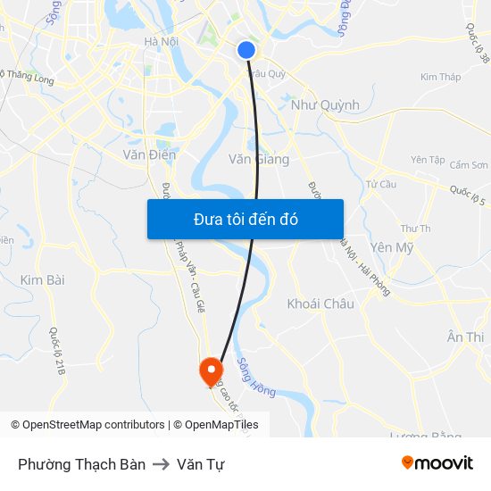 Phường Thạch Bàn to Văn Tự map