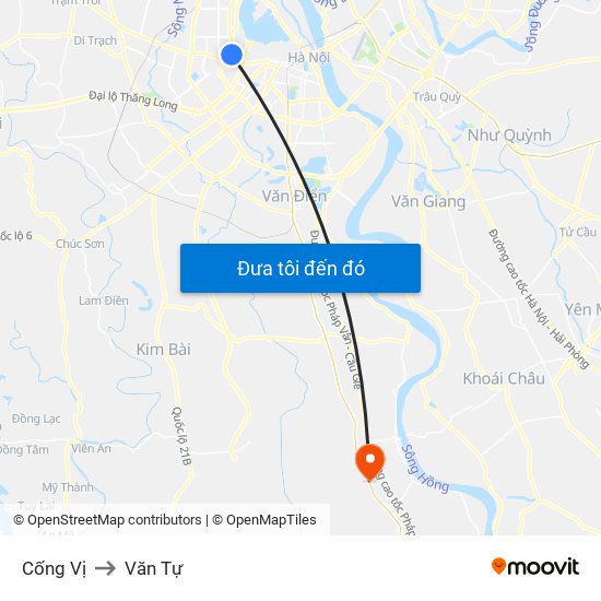 Cống Vị to Văn Tự map