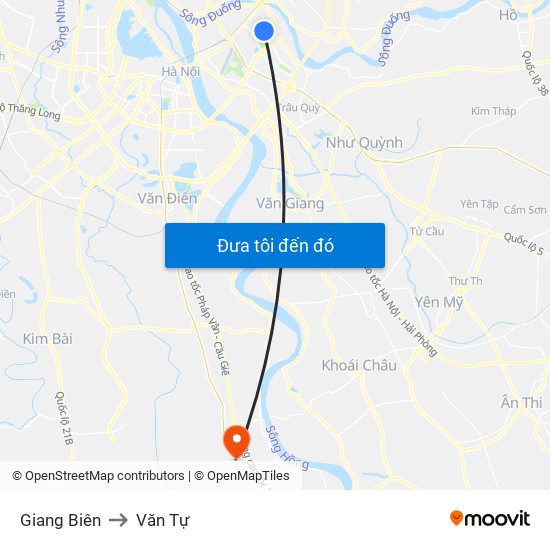 Giang Biên to Văn Tự map