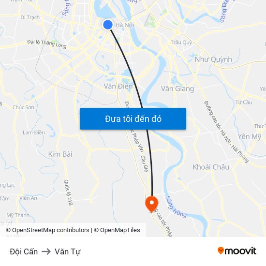 Đội Cấn to Văn Tự map