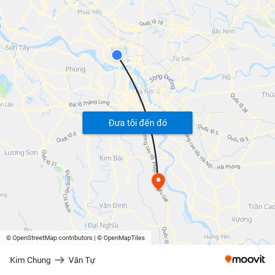 Kim Chung to Văn Tự map